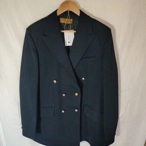 Prova Giacca Cappotto Doppiopetto Vintage Uomo 38" M Made UK Crimplene Anni 60 Blu - Foto 1 di 14