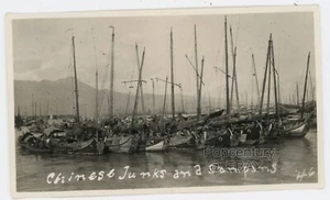 Vintage 1912 Photograph China Fujian Province Junks Sampans USS HELENA Photo - Picture 1 of 2