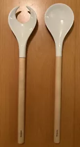 ASA SELECTION Salatbesteck Porzellan mit Birken-Holzgriff L 32 cm 5214970 *NEU* - Bild 1 von 3