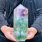 6.49Lb Natural Rainbow Fluorite Quartz Obelisk Crystal Point Wand Healing