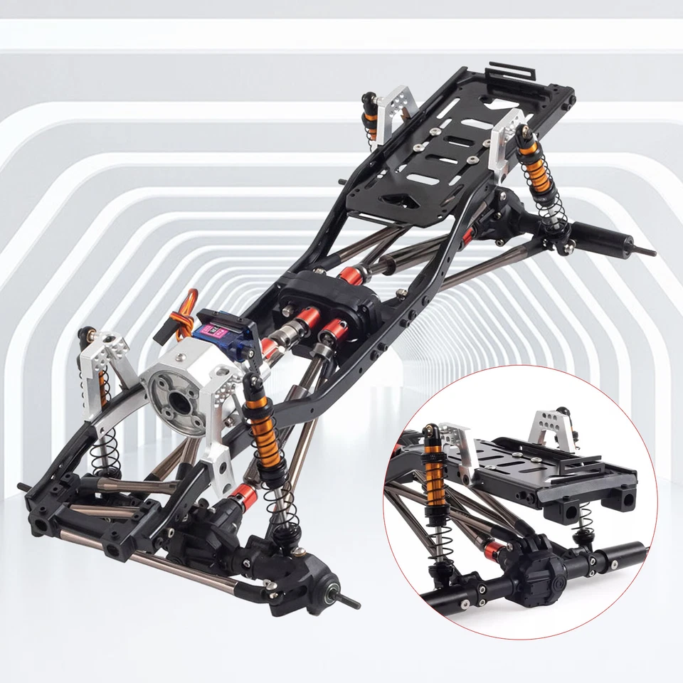 For 1/10 RC Axial SCX10 II 313mm Wheelbase Chassis Frame & 2-Speed Transmission - Image 1 of 4