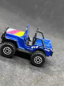 Vintage 1981 Matchbox Jeep Wrangler 4 x 4 Blue Diecast Truck 1:64 Scale - Picture 1 of 5