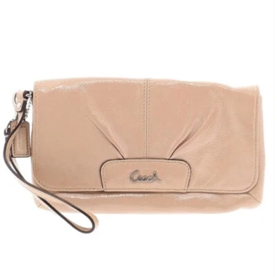 Coach Kristin Leather Large Flap Wristlet Beige - Image 1 of 4
