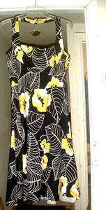 Black Floral Cotton Sun Dress Size 10 - Bild 1 von 3