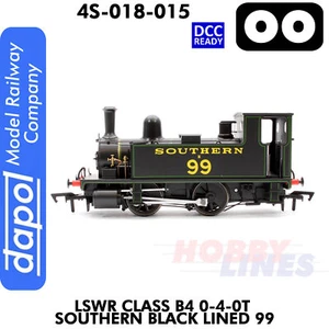 B4 0-4-0T Southern Black lined 99 Steam Locomotive 1:76 OO Dapol 4S-0018-015 - Picture 1 of 6