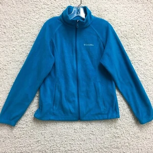 Columbia Sweater Large Adult Blue Full Zip Pockets Fleece Hiking Casual Womens L - Picture 1 of 11