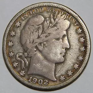 1902-O US Barbiere mezzo dollaro 50c data migliore buone condizioni -3785- - Foto 1 di 2