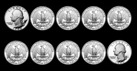 1980 1981 1982 1983 1984 1985 1986 1987 1988 1989 S  Washington Mint Proof Set Cover