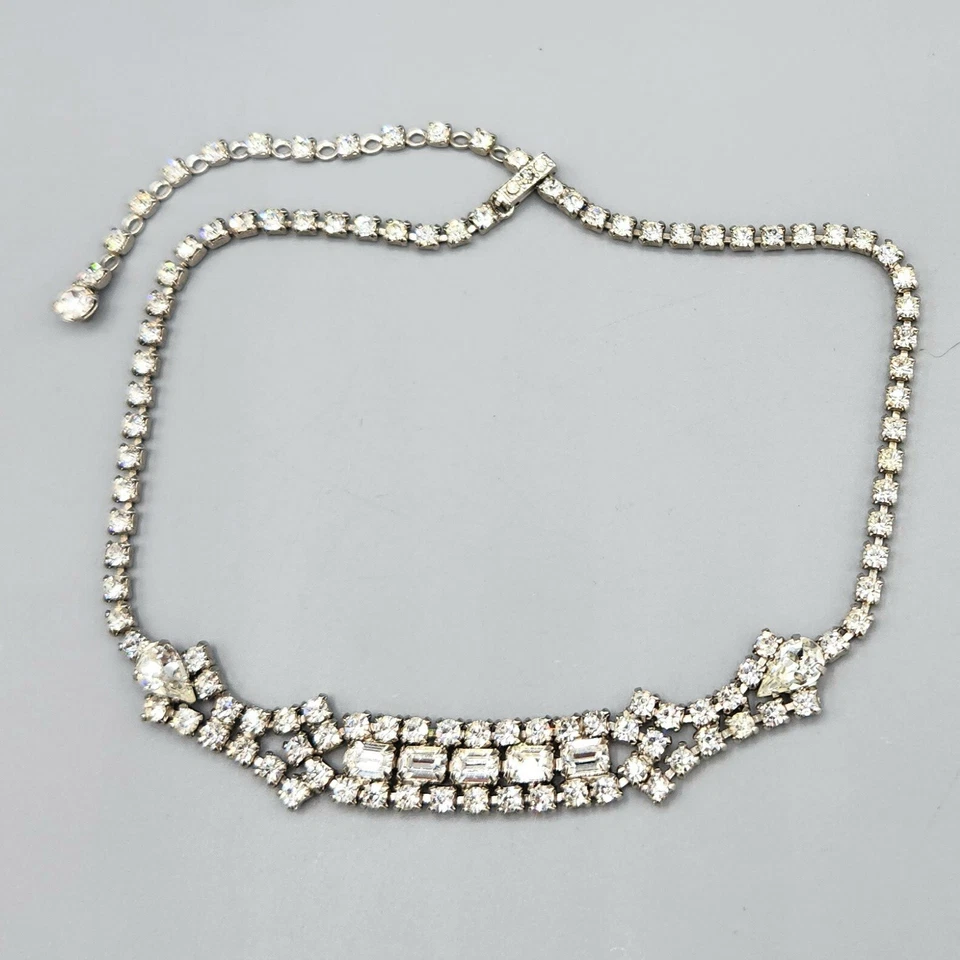 Collar gargantilla vintage baguette pera chaton estrás elegante collar perro 15" Foto 1 de 4