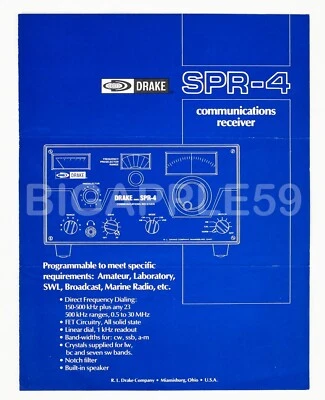 Sales Flyer Brochure For Drake SPR-4 Shortwave Radio Receiver #2 - Image 1 of 3