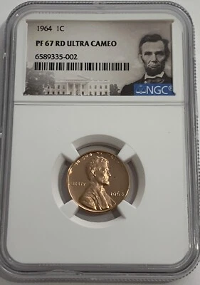 1964 P NGC PF67 RD Ultra Cameo Red Proof Lincoln Memorial Penny 1c Portrait - Image 1 of 3