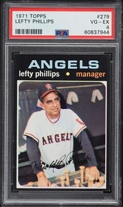 1971 Topps Baseball #279 - Lefty Phillips - California Angels - PSA 4