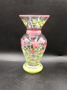 Handbemalte Knospenvase aus Klarglas - Bild 1 von 7