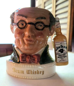 Royal Doulton Mr. Pickwick Jim Beam Bourbon Contenitore decanter whisky laboratorio bianco - Foto 1 di 8