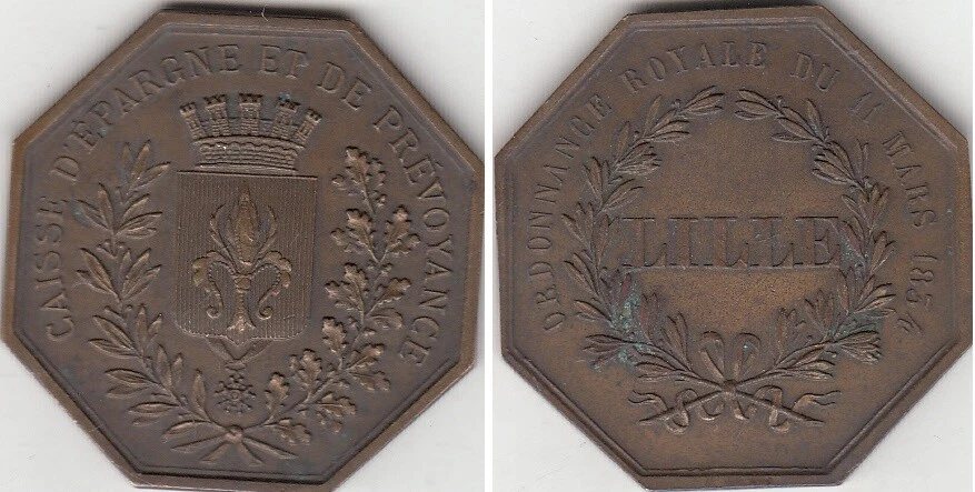 Jeton Médaille en bronze Caisse D'épargne LILLE - Photo 1/1