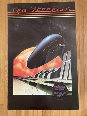 Led ZePPeLin RandY Tuten OakLand CoLiseum Stadium Vintage 1977 RP PoSter scorpio - Image 1 of 4