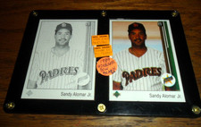 2 CARD RARE 1989 Upper Deck Sandy Alomar Jr ROOKIE ERROR BLANK BACK BLACK WHITE