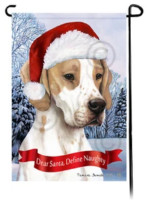 Dear Santa, Define Naughty Garden Flag - Lemon and White English Pointer 056A - Picture 1 of 1