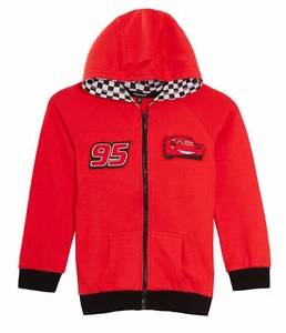 Disney Cars Boys Hooded Jacket Lightning McQueen Kids Zip Hoodie Jumper Size - Picture 1 of 30