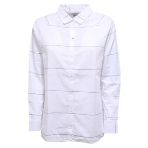 5280Y Mujer Camisa BARBOUR Rayas Blanca Algodón Camisa Mujer - Imagen 1 de 4