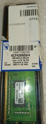 Kingston 4GB x16 DDR4 2666MHz Module KCP426NS6/4 1x4GB - Image 1 of 3