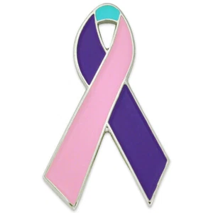 Pin de solapa esmaltada cinta concientización sobre el cáncer de tiroides PinMart - Imagen 1 de 3