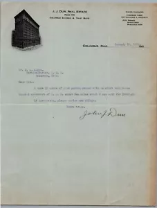 1909 J.J. Dun Lettera immobiliare a H.A. Albyn Ohio State University $3600 Casa - Foto 1 di 2