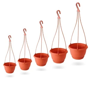 Blumenampel Blumentopf Untersetzer Aufhänger Kunststoff terracotta braun - Bild 1 von 17