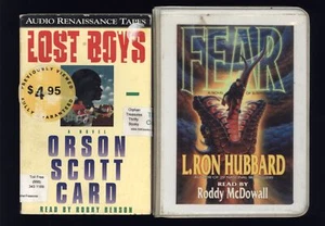lot of 2 * AUDIO BOOK Cassette ORSON SCOTT CARD Lost Boys -  L.RON HUBBARD Fear - Imagen 1 de 3