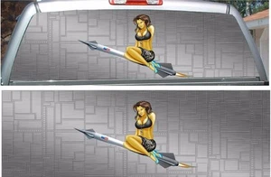 Military pinup girl airplane skin rear window view thru graphic film - Picture 1 of 2