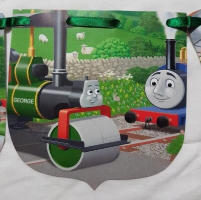 Libro de papel Upcycled Thomas the Tank Engine Bunting George the Steamroller nuevo Foto 1 de 4