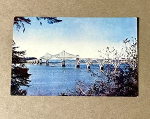 Postal fotocromática vintage Coos Bay Bridge, Oregon - Imagen 1 de 2