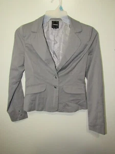 My Michelle Blazer Size L Gray Button Front Faux Pockets Lined Career Business - Picture 1 of 3