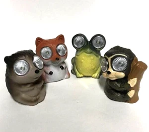 Outdoor Cement Solar Powered Garden Figurines 3.625 x 2.75 in. set of 4 - Picture 1 of 4