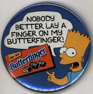 1990s Bart Simpson Butterfinger 3" Pinback Button - Picture 1 of 1