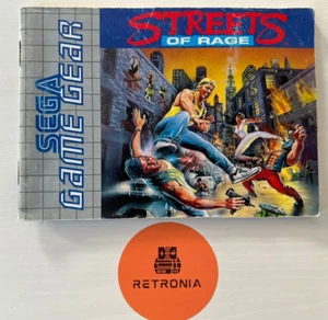 Streets Of Rage Sega Game Gear Game Instruction Manual - Picture 1 of 3