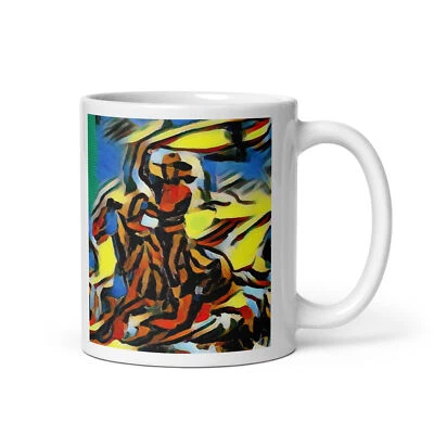 Taza blanca brillante Cowboy Wild Horses Foto 1 de 3