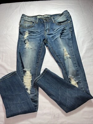 Machine Jeans Size 5 USA 28 Womens Skinny Jeans Distressed 30” Inseam - Image 1 of 4