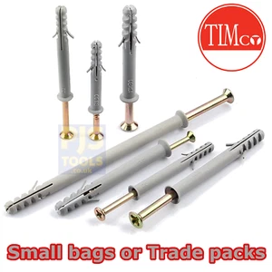 25 or 100 x Nylon frame fixing screws M8 or M10 fixings masonry brick anchors - Picture 1 of 1