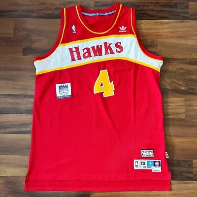 Adidas Atlanta Hawks Spud Webb Hardwood Classics NBA  Swingman Jersey Sz XXL 2XL - Image 1 of 4