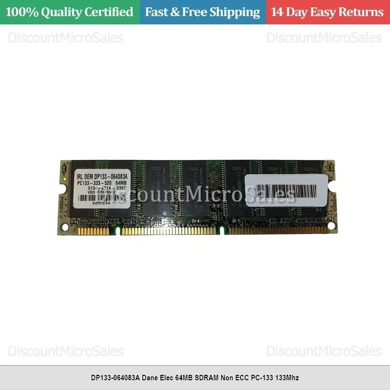 DP133-064083A Dane Elec 64MB SDRAM Non ECC PC-133 133Mhz - Image 1 of 1