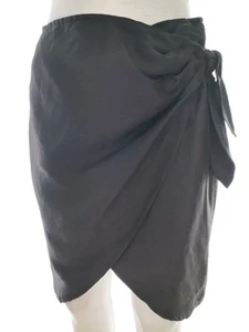 Escada  Size 36 Black Short Mini Skirt Linen Asymmetrical - Picture 1 of 5