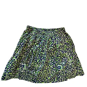 LILLY PULITZER XS THRILL OF THE CHASE NAVY GREEN SKIRT CHEETAH Pockets - Picture 1 of 9
