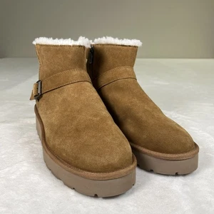 Koolaburra by UGG Kelissa Mini Suede Boots Womens 10 Chestnut Tan Bnfts Charity - Picture 1 of 15