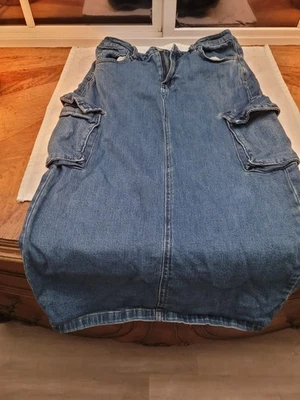 Rue21 Midi Skirt Cargo Denim Size S - Image 1 of 4