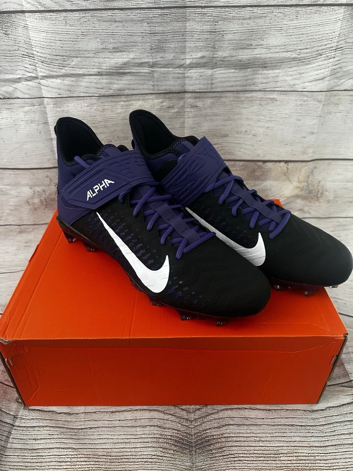 Nike Alpha Menace Pro 2 Mid Football Cleats Purple Black BV3945-500 Men’s Sz 15