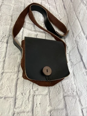 Vintage Men Antique Leather Messenger Bag Black Brown Hand Made Tool Case Etc - Image 1 of 4