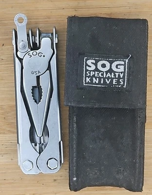 SOG USA 🇺🇸 Hecho Para herramienta Multiherramienta, Alicates, Cuchillo, Funda Retirado De Colección En muy buena condición Foto 1 de 4