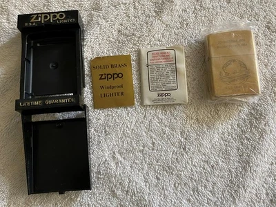 Vintage Solid Brass  ZiPPO Lighter, CV-60, USS Saratoga - Image 1 of 4