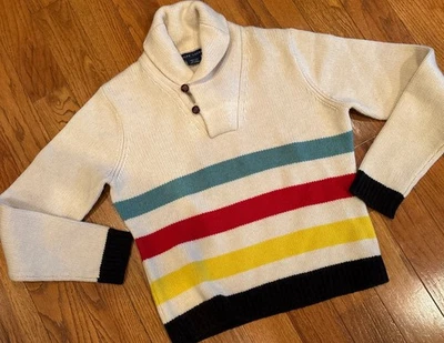 166 VTG Rare Ralph Lauren Blue Label  Cashmere Wool Hudson Bay Sweater L - Image 1 of 4